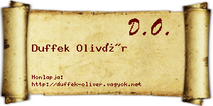 Duffek Olivér névjegykártya